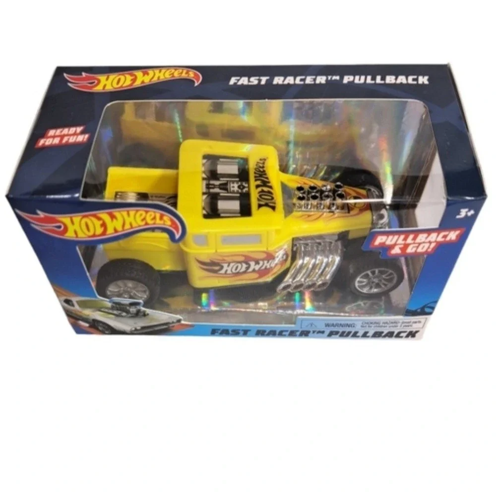 Hot Wheels Kids Pullback & Go Fast Racer Yellow Bone Shaker Car Ages 3+